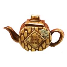 OX BONE CARVED TEA POT W/ LUCKY WORD